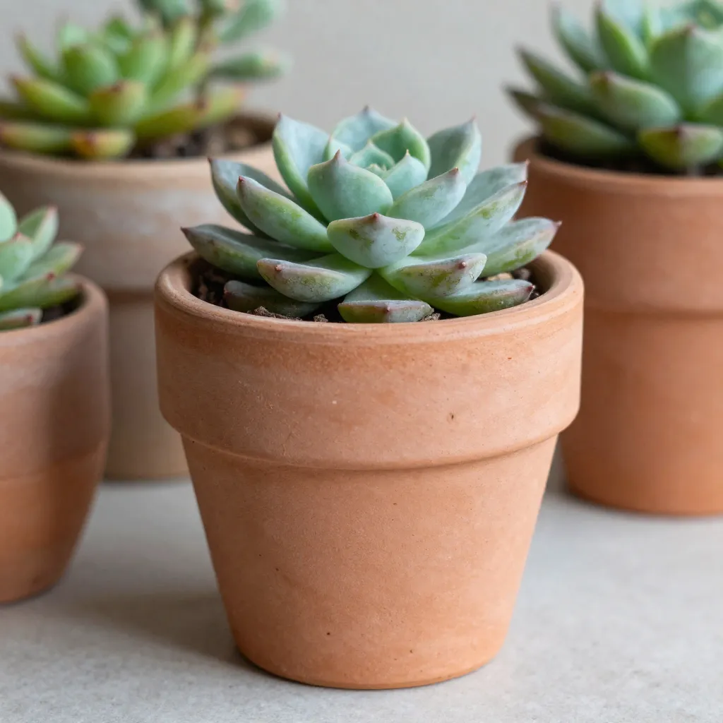 Natural lighting on ceramic planter